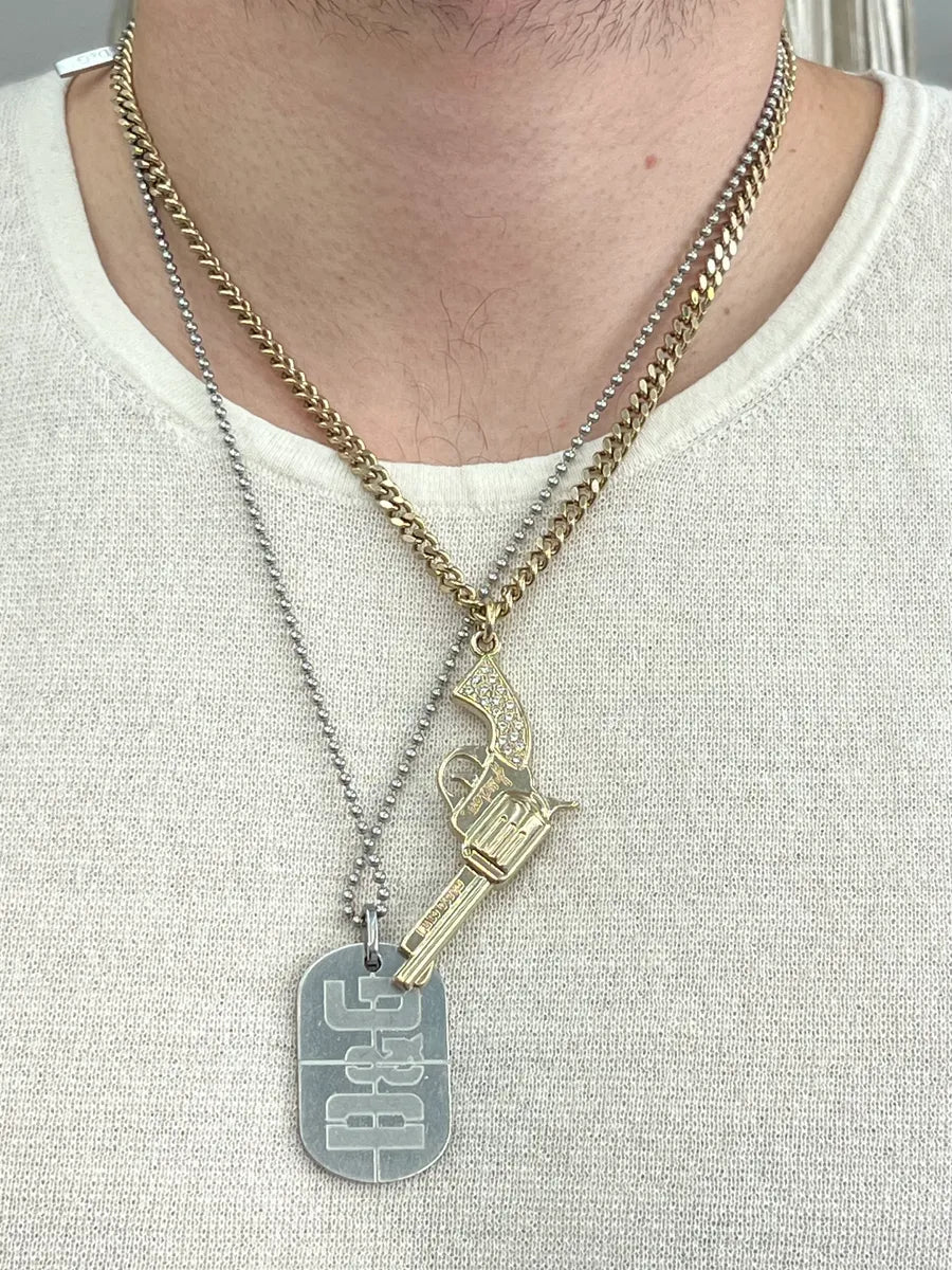2010s Roberto Cavalli Swarowski Gun Guilded Necklace sXHnRJp 1