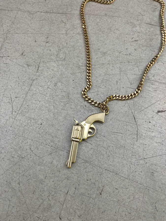 2010s Roberto Cavalli Swarowski Gun Guilded Necklace sXHnRJp 4