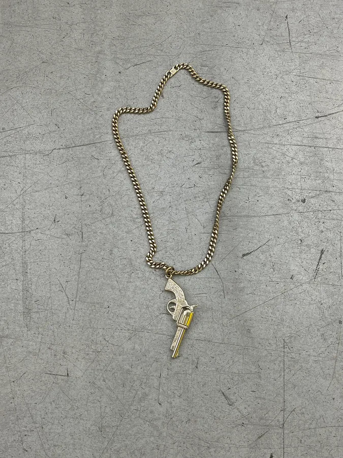 2010s Roberto Cavalli Swarowski Gun Guilded Necklace sXHnRJp 2