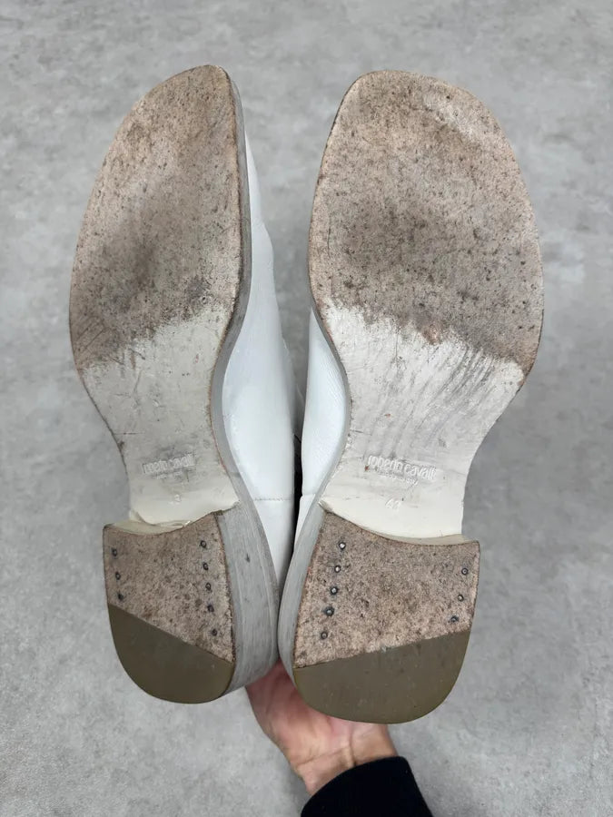 2010s Roberto Cavalli White Avant-Garde Leather Boots HdLQGkz 4