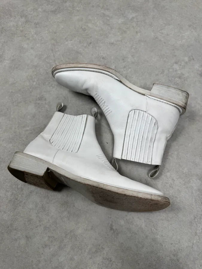 2010s Roberto Cavalli White Avant-Garde Leather Boots HdLQGkz 5
