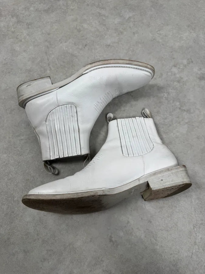 2010s Roberto Cavalli White Avant-Garde Leather Boots HdLQGkz 7