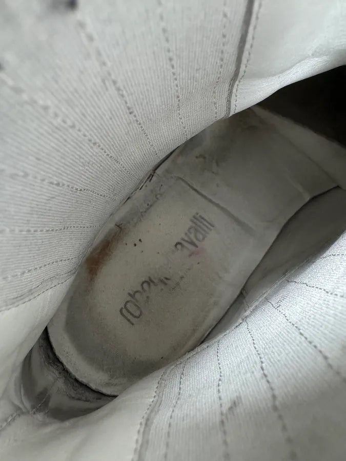 2010s Roberto Cavalli White Avant-Garde Leather Boots HdLQGkz 8
