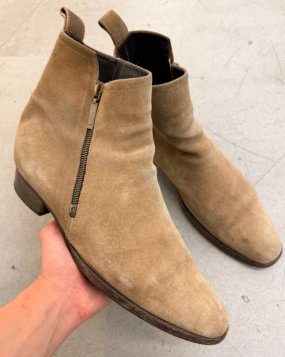 2010s Saint Laurent Beige Suede Chelsea Boots LoWUBjW 0