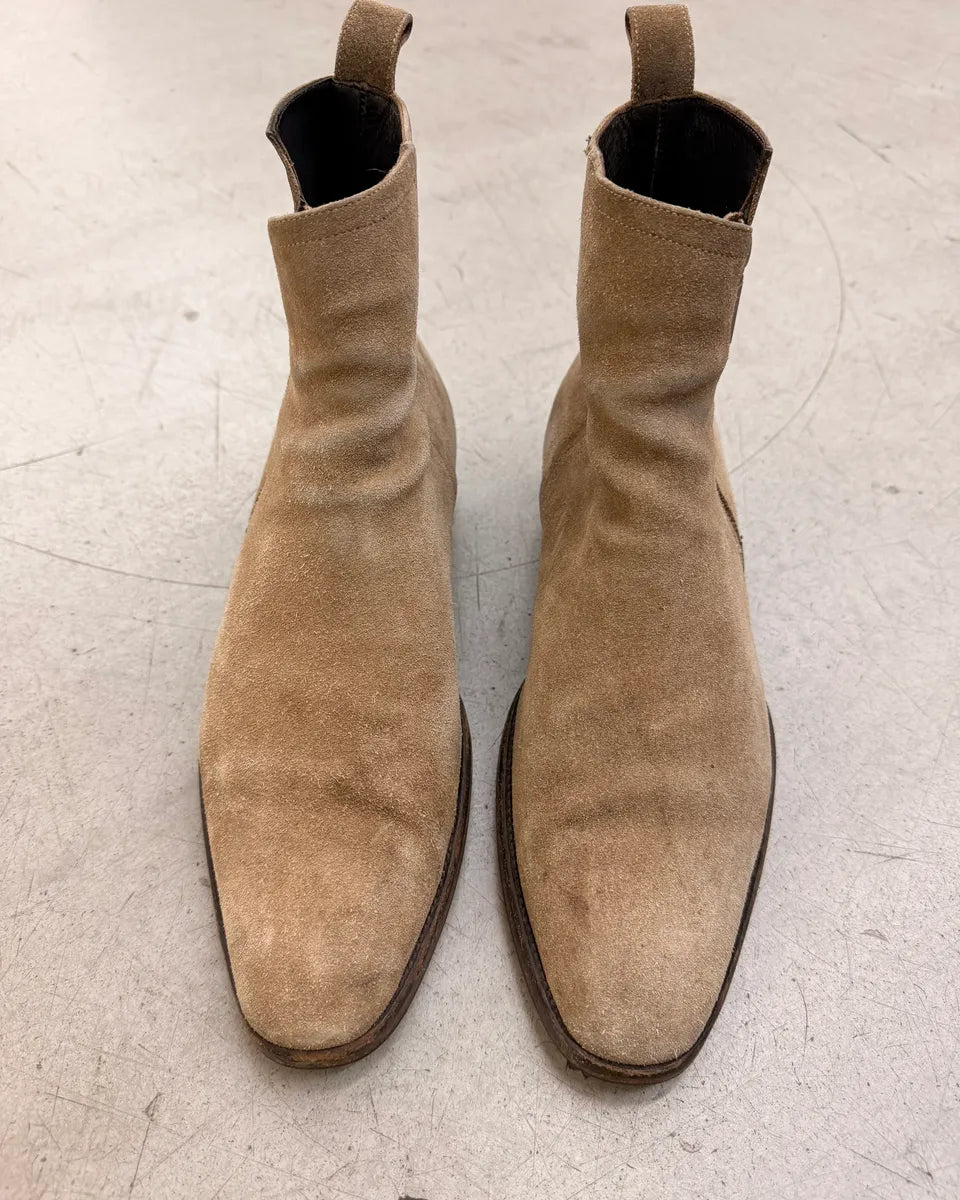 2010s Saint Laurent Beige Suede Chelsea Boots LoWUBjW 2