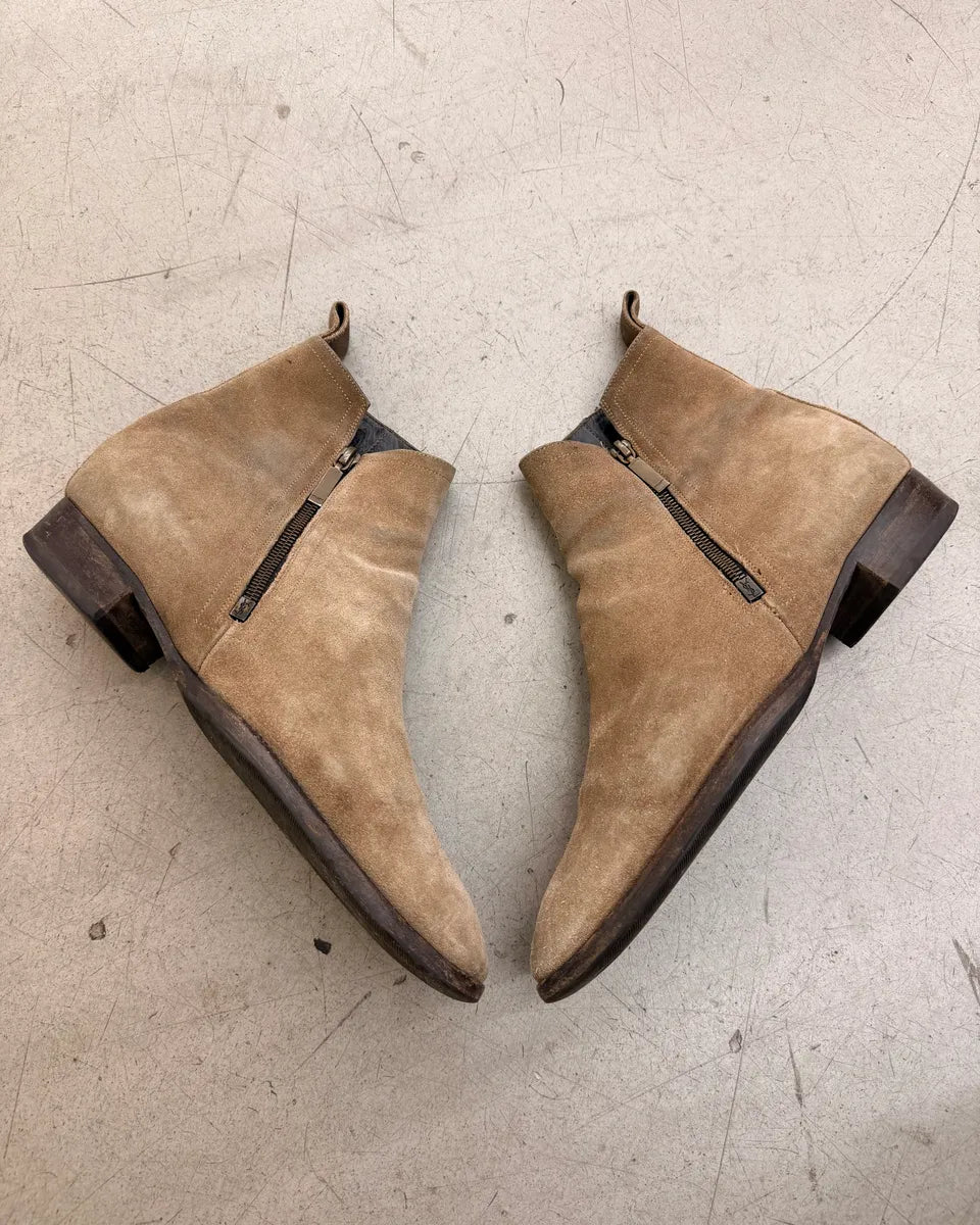 2010s Saint Laurent Beige Suede Chelsea Boots LoWUBjW 4