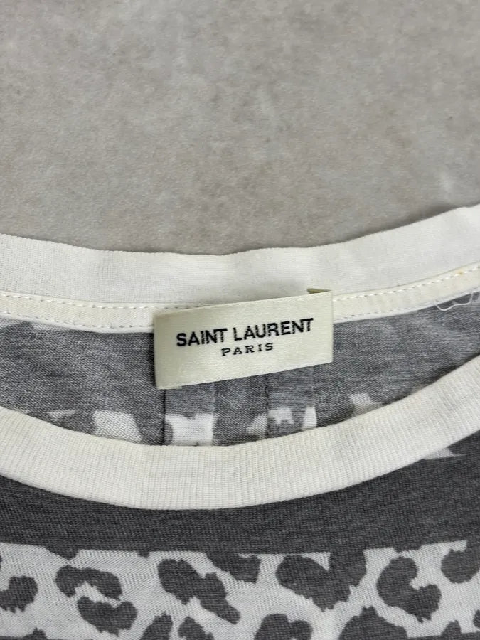 2010s Saint Laurent Black & White Leopard Striped T-Shirt by Hedi Slimane zxOXqjQ 7