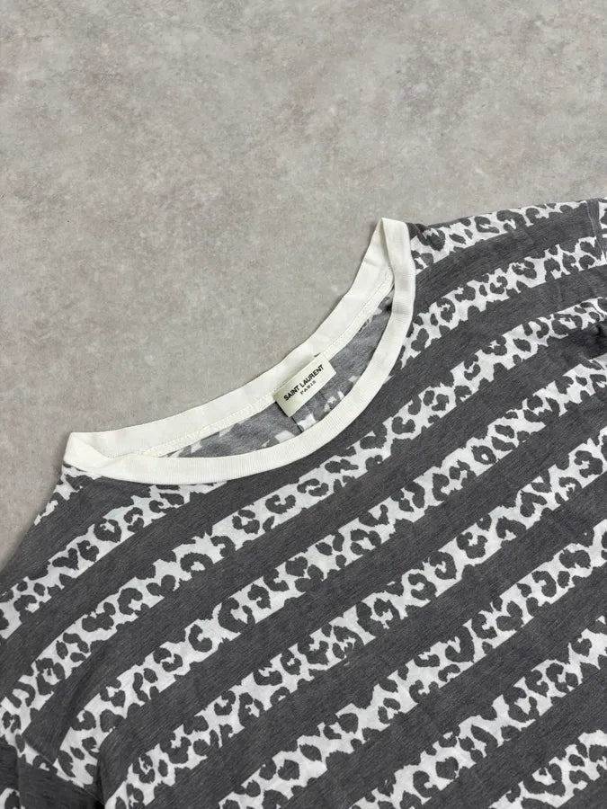 2010s Saint Laurent Black & White Leopard Striped T-Shirt by Hedi Slimane zxOXqjQ 4