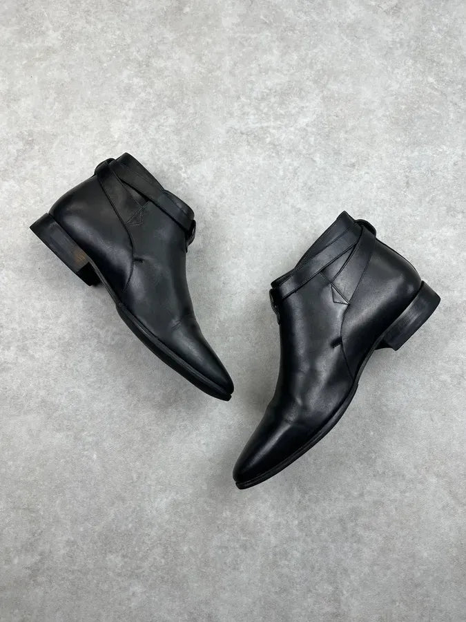2010s Saint Laurent Black Ankle Leather Boots hYOwMKt 4