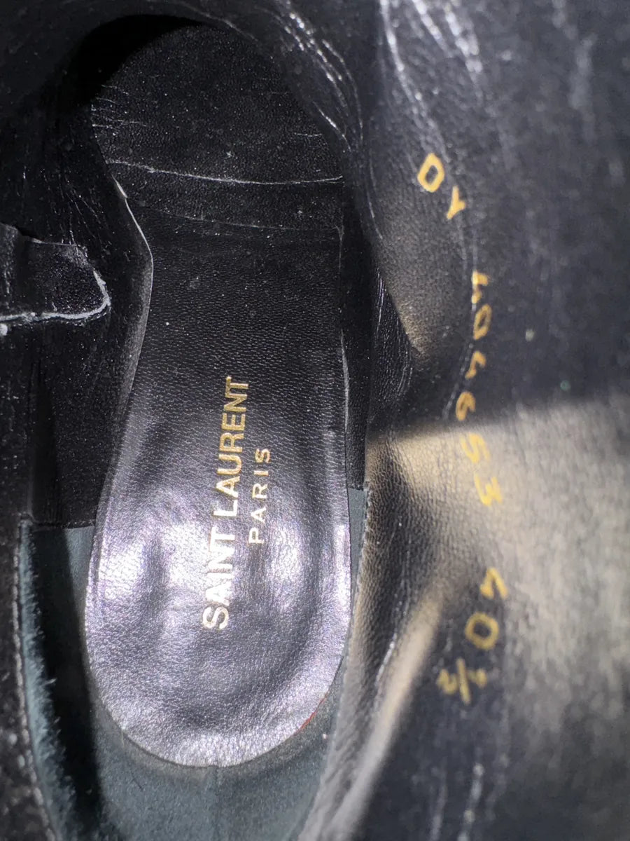 2010s Saint Laurent Black Leather Buckle Rocker Boots RSSBpUd 5