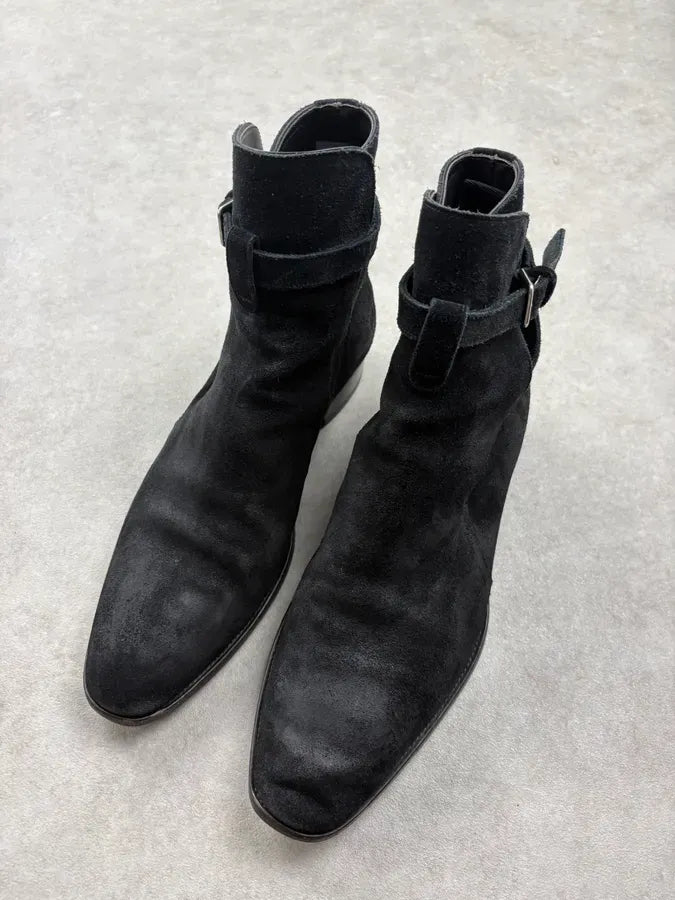 2010s Saint Laurent Black Suede Leather Jodhpur Boots epICvbU 2