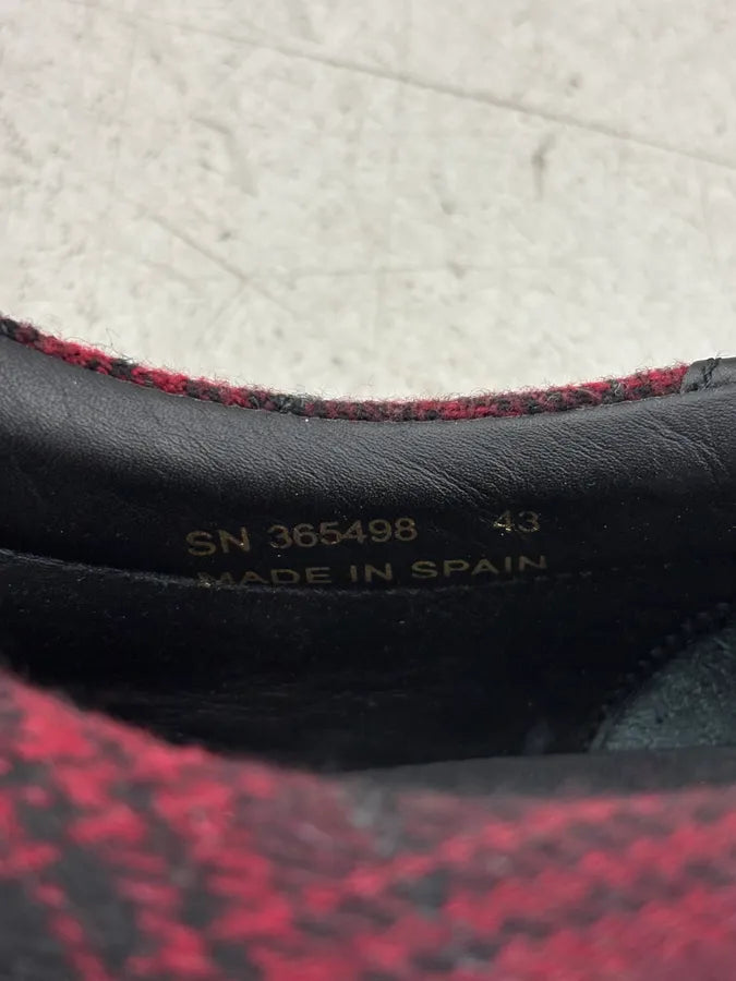 2010s Saint Laurent Bordeaux Tartan Sneakers rWPrEiB 8