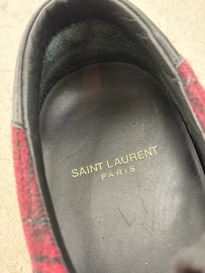 2010s Saint Laurent Bordeaux Tartan Sneakers rWPrEiB 9