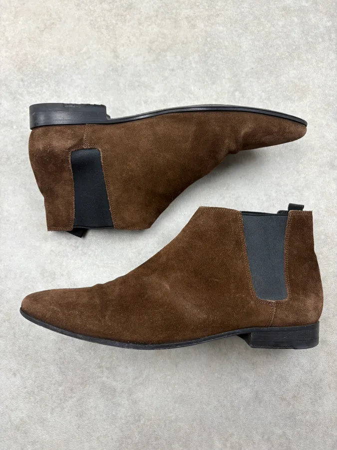 2010s Saint Laurent Brown Suede Leather Ankle Boots RaeoomC 3