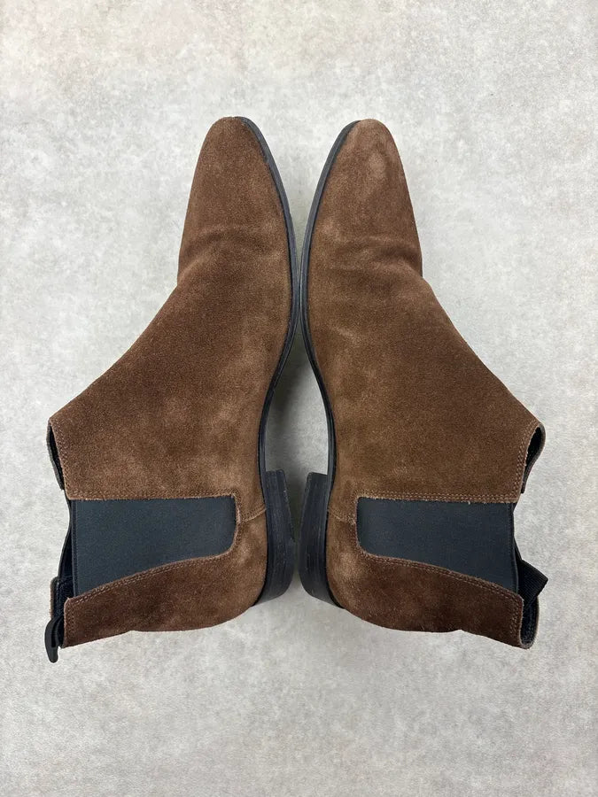 2010s Saint Laurent Brown Suede Leather Ankle Boots RaeoomC 4
