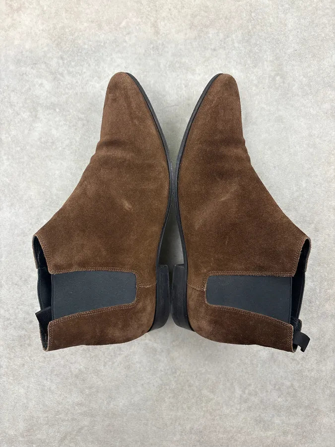 2010s Saint Laurent Brown Suede Leather Ankle Boots RaeoomC 5