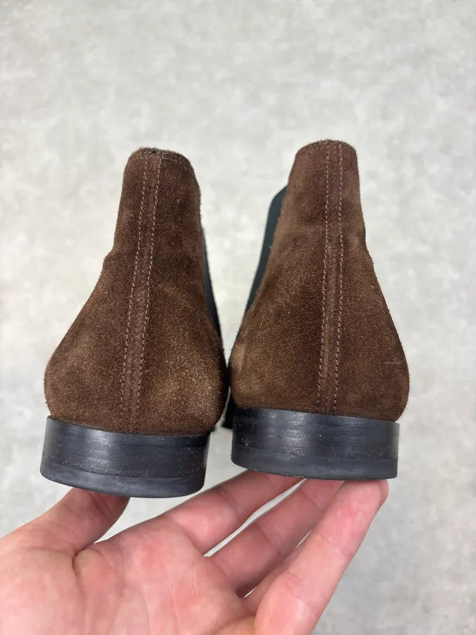 2010s Saint Laurent Brown Suede Leather Ankle Boots RaeoomC 6