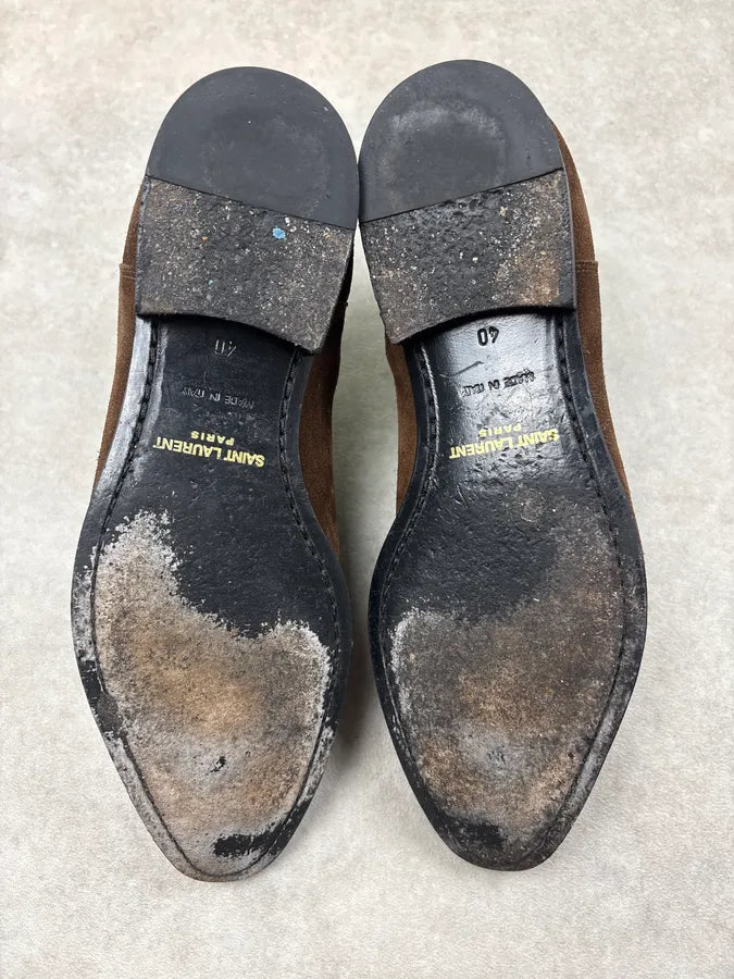 2010s Saint Laurent Brown Suede Leather Ankle Boots RaeoomC 7