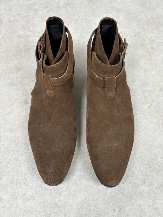 2010s Saint Laurent Brown Suede Leather Classy Boots VyZKhRy 1