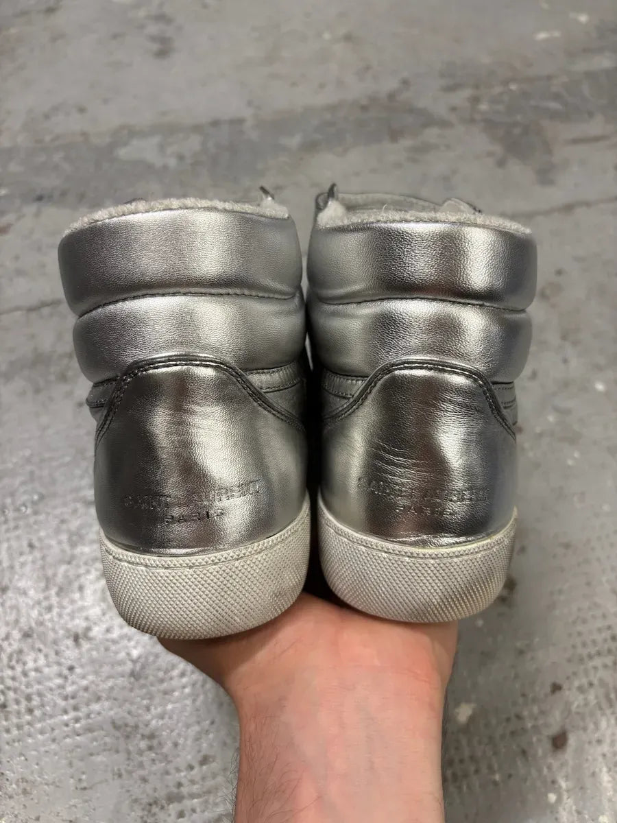 2010s Saint Laurent Lenny Silver Grey High Sneakers XxCLaNS 6