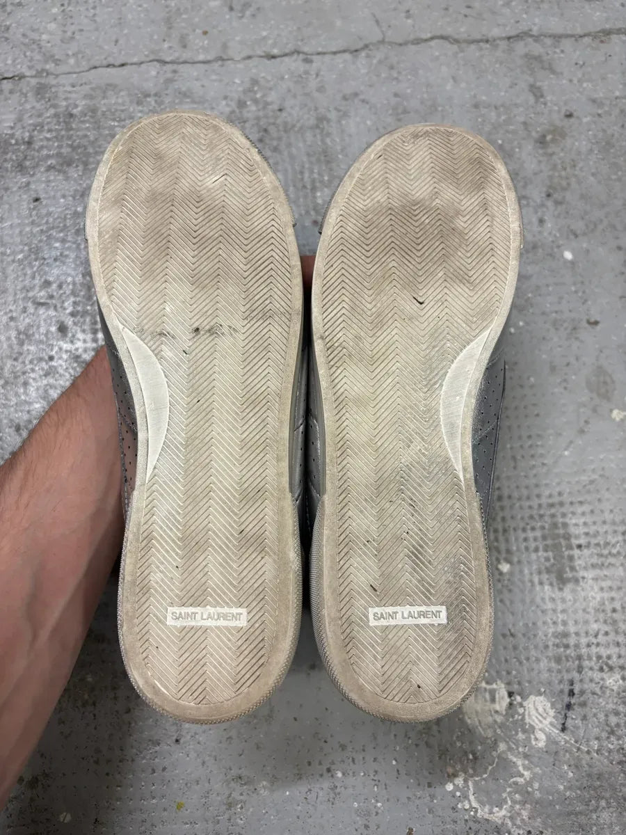 2010s Saint Laurent Lenny Silver Grey High Sneakers XxCLaNS 9