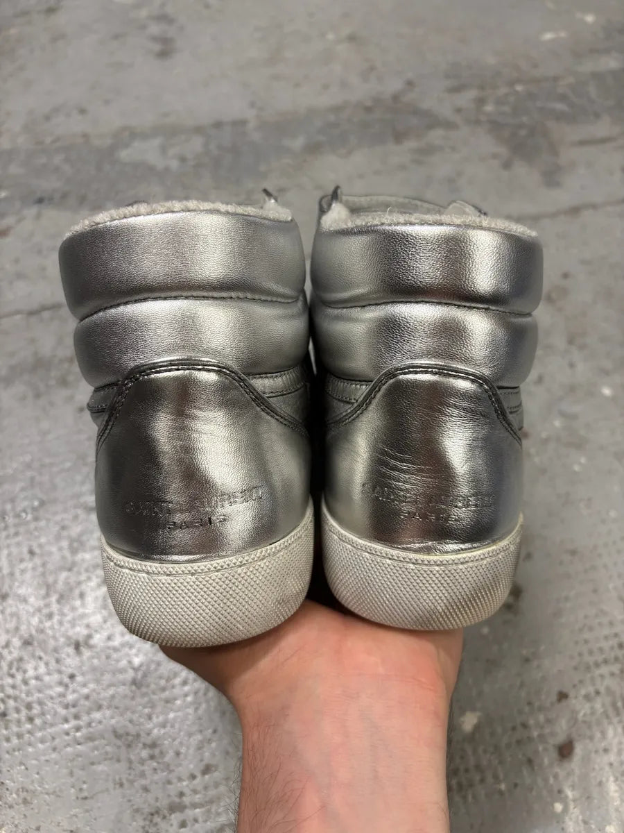 2010s Saint Laurent Lenny Silver Grey High Sneakers XxCLaNS 6
