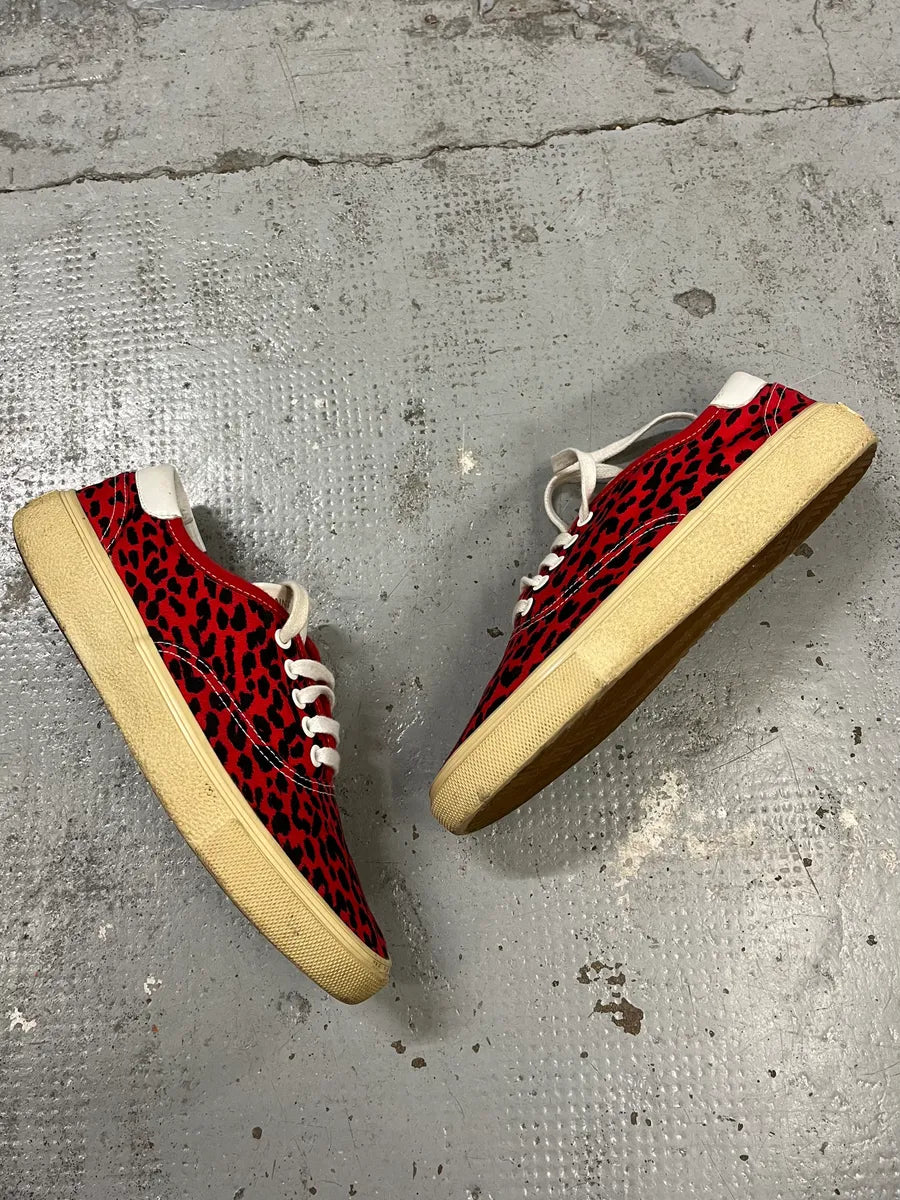2010s Saint Laurent Red Leopard Low Sneakers ROYgMHE 2