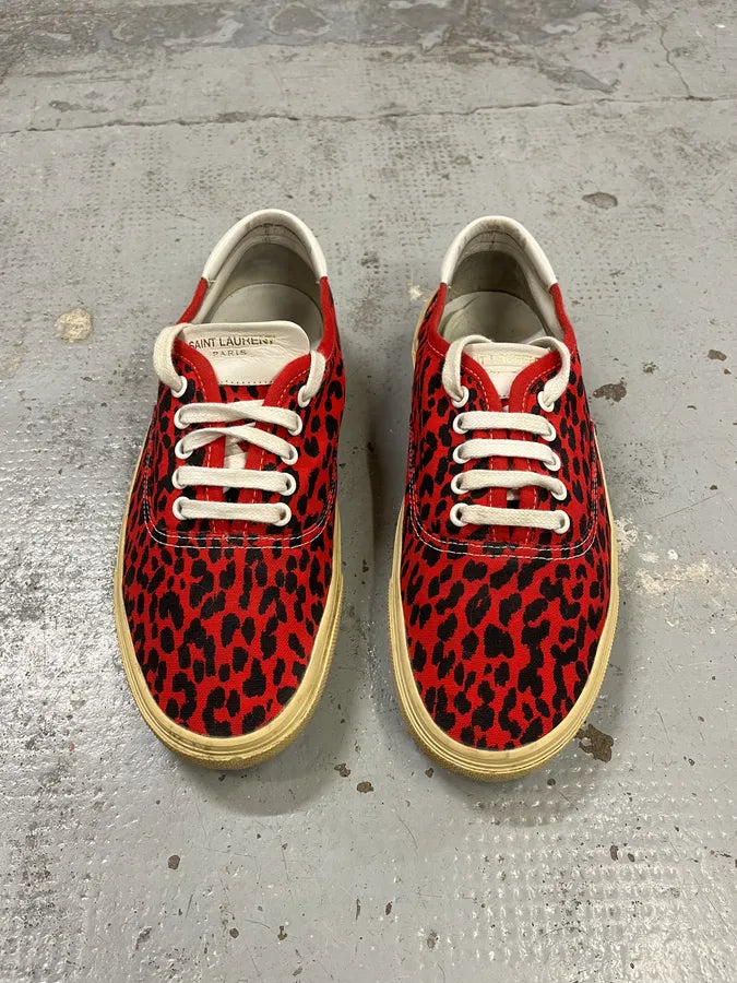 2010s Saint Laurent Red Leopard Low Sneakers ROYgMHE 3