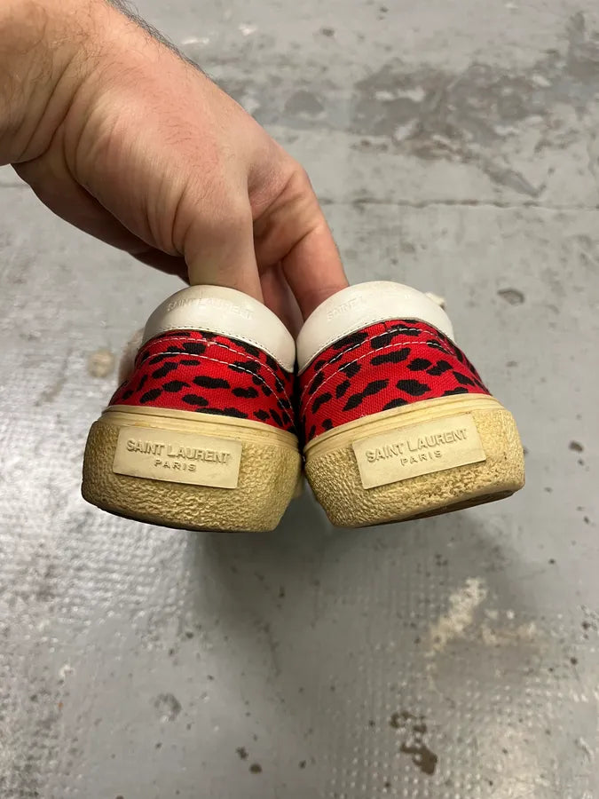 2010s Saint Laurent Red Leopard Low Sneakers ROYgMHE 5