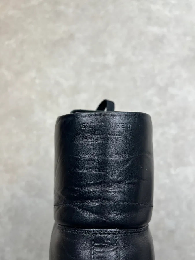2010s Saint Laurent Studded Black Leather High Sneakers wTbMdrp 4