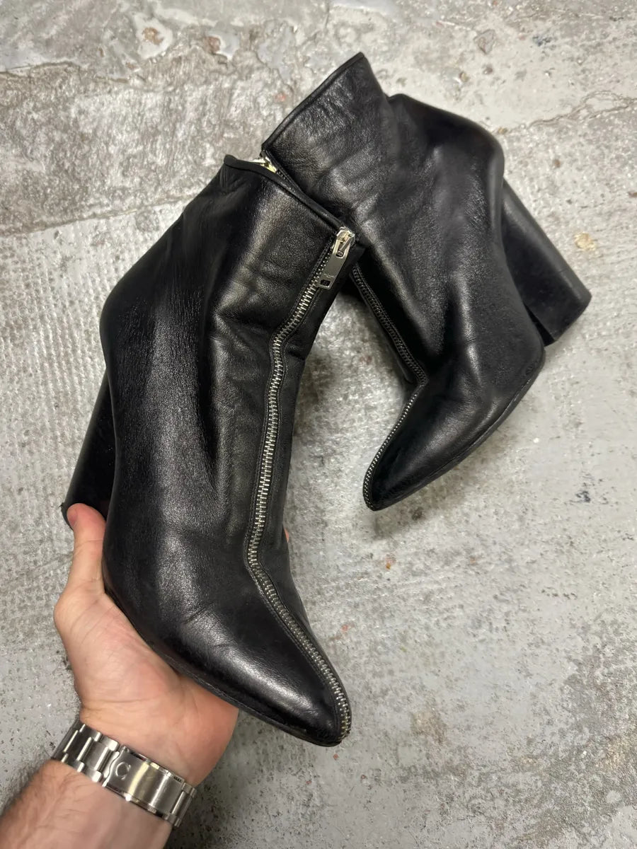 2010s Saint Laurent Ultra Zip Black Leather Boots woLfwXJ 0