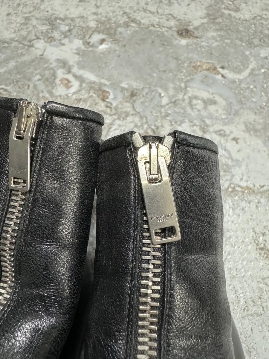 2010s Saint Laurent Ultra Zip Black Leather Boots woLfwXJ 9