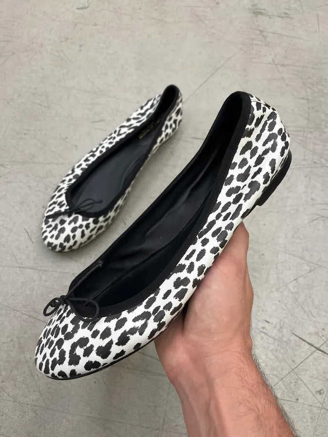 2010s Saint Laurent White Black Panther Flats CFktdai 0