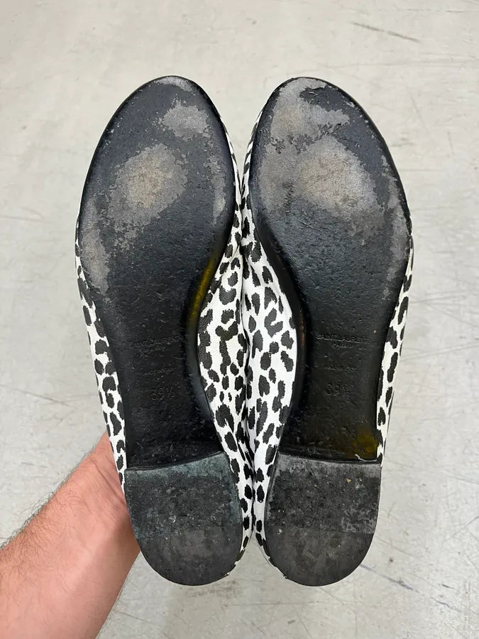 2010s Saint Laurent White Black Panther Flats CFktdai 6