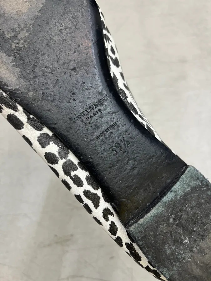 2010s Saint Laurent White Black Panther Flats CFktdai 7