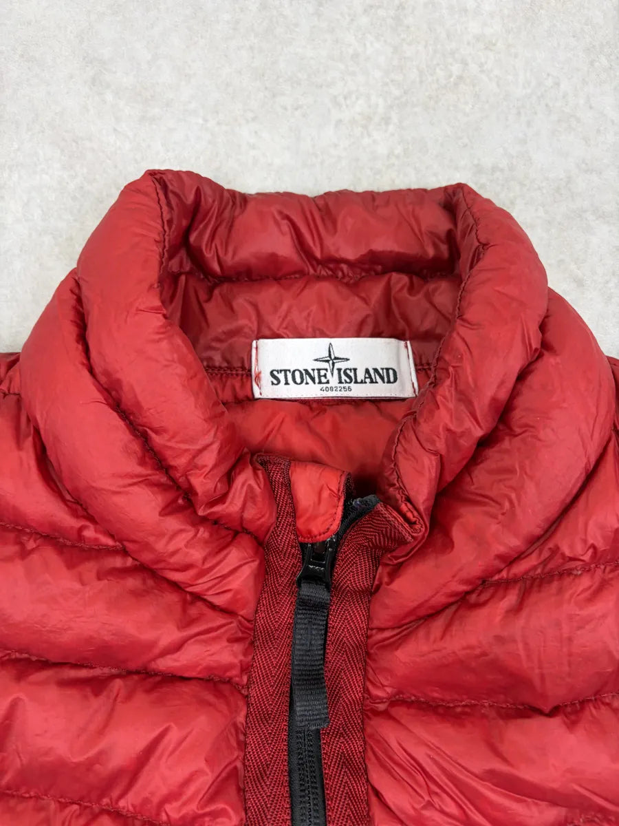 2010s Stone Island Red Nylon Quilted Dyed Down Jacket QgaRIED 5