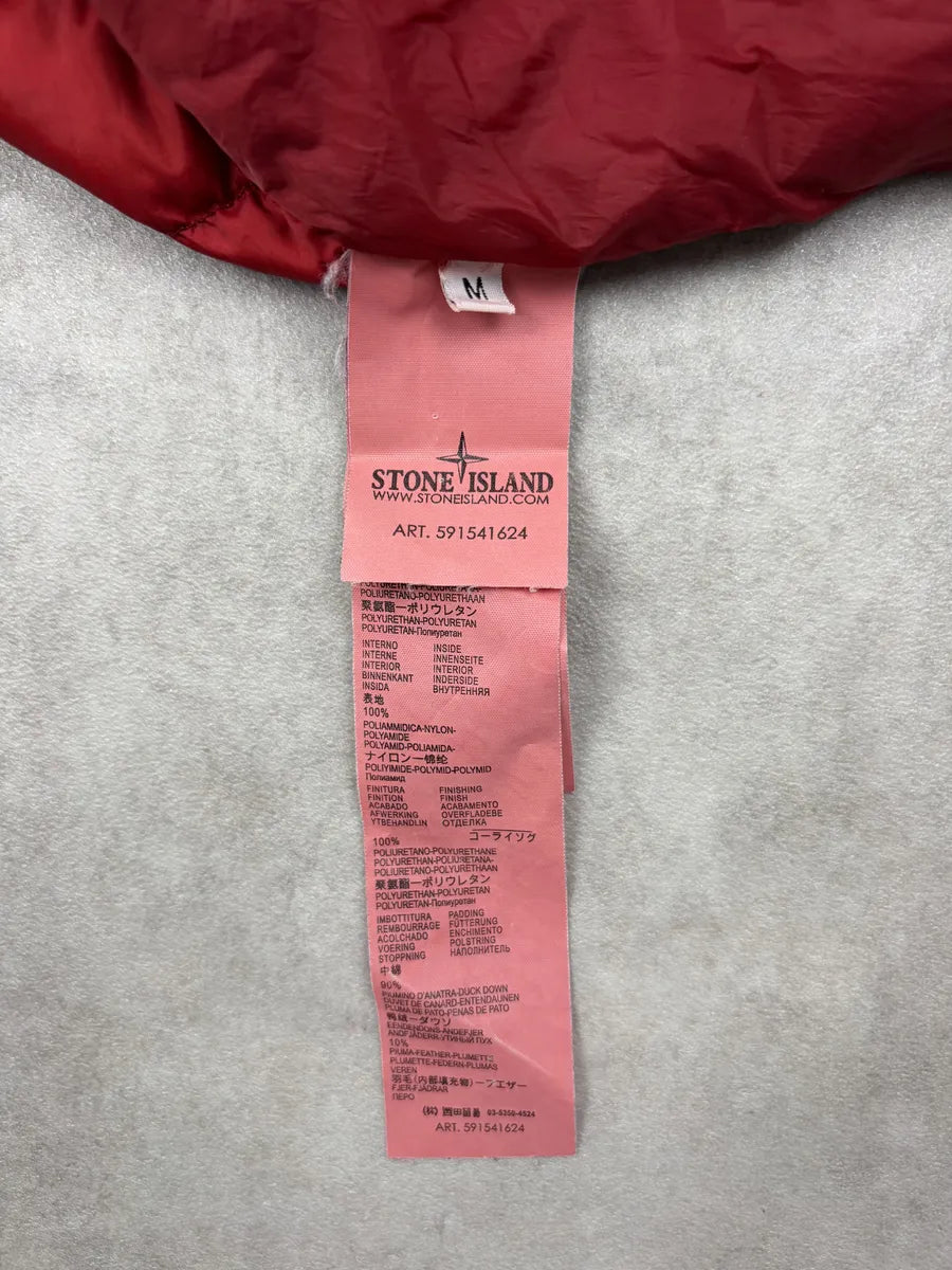 2010s Stone Island Red Nylon Quilted Dyed Down Jacket QgaRIED 9