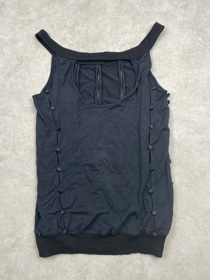 2010s Versace Black Cotton Beaded Top SKAVvGt 4