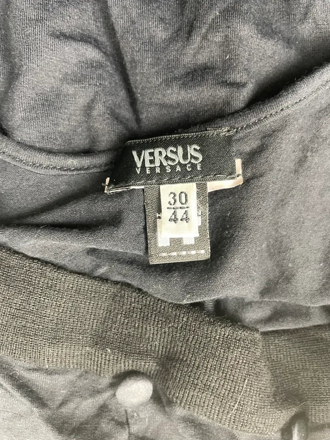 2010s Versace Black Cotton Beaded Top SKAVvGt 7