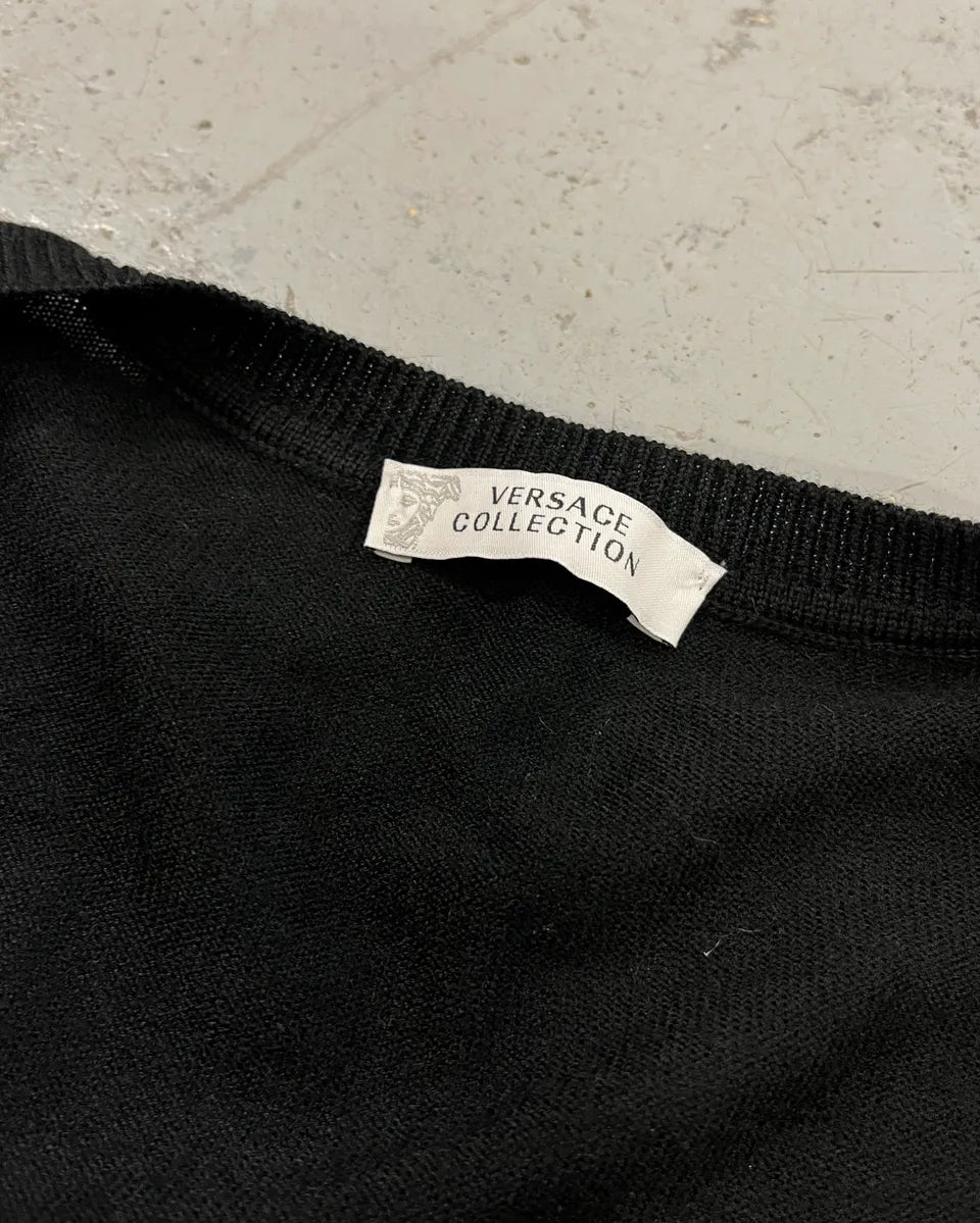 2010s Versace Black Star Embroidered Cardigan XavkspQ 8