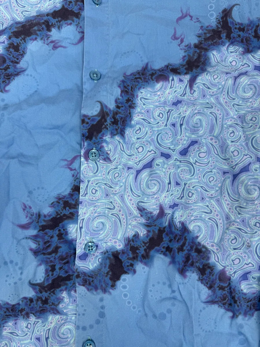 2010s Versace Blue Abstract Royal Shirt zFhWdeD 9