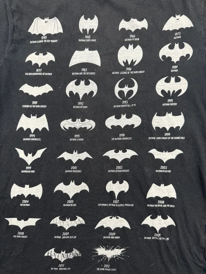 2010s Vintage Black Batman Logos T-Shirt BpjwcjZ 6