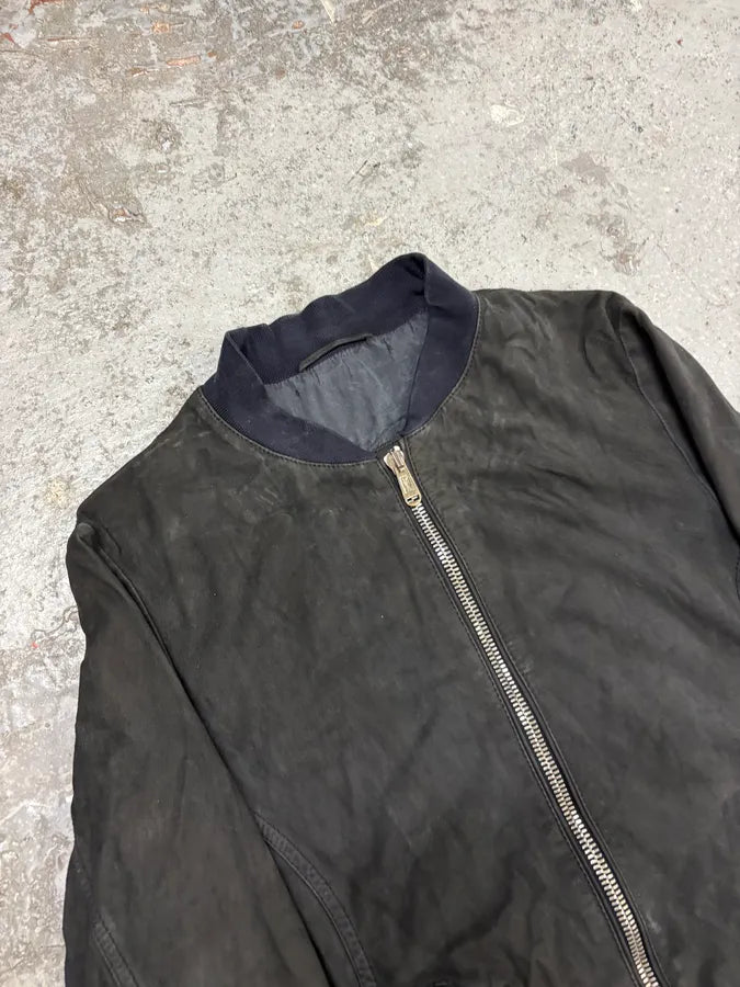 2010s Yves Saint Laurent Black Leather & Silk Zip-up Jacket SDHFCFK 4