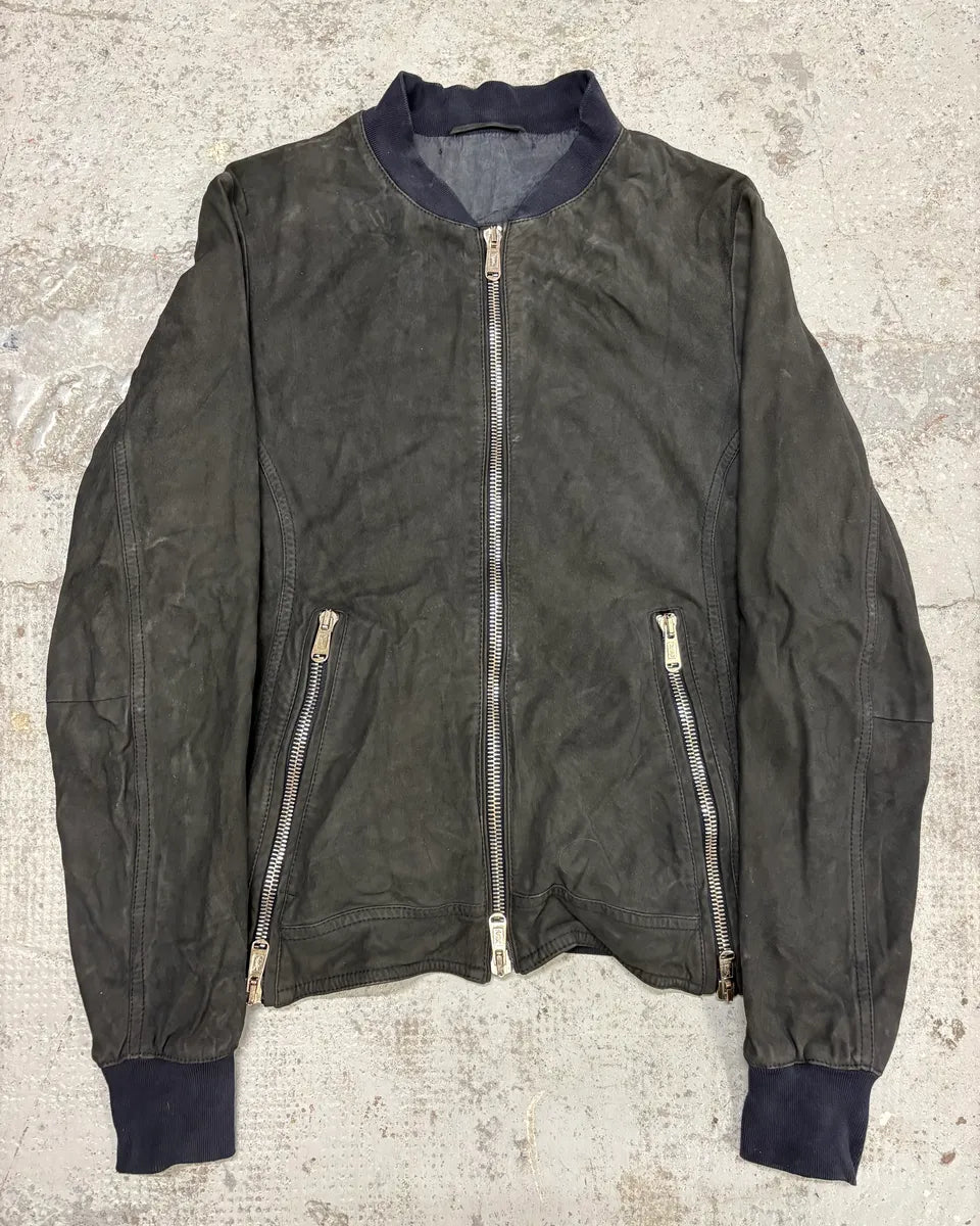 2010s Yves Saint Laurent Black Leather & Silk Zip-up Jacket SDHFCFK 0