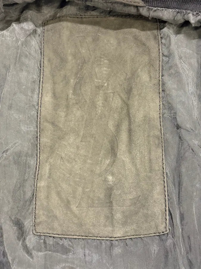 2010s Yves Saint Laurent Black Leather & Silk Zip-up Jacket SDHFCFK 9