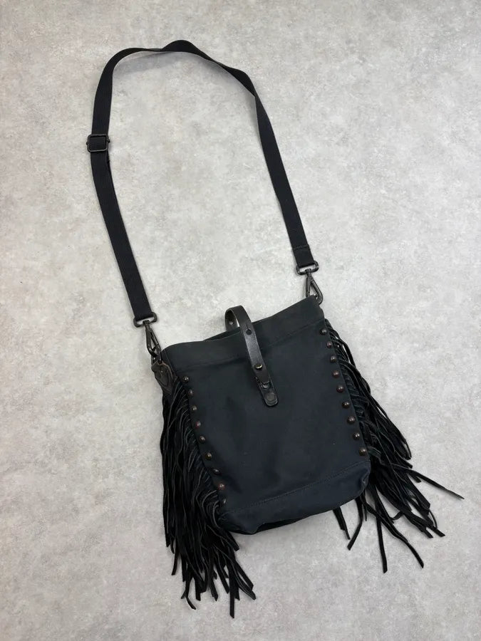 2010s Ralph Lauren Black Studded Fringe Shoulder Bag WdgOYeJ 3