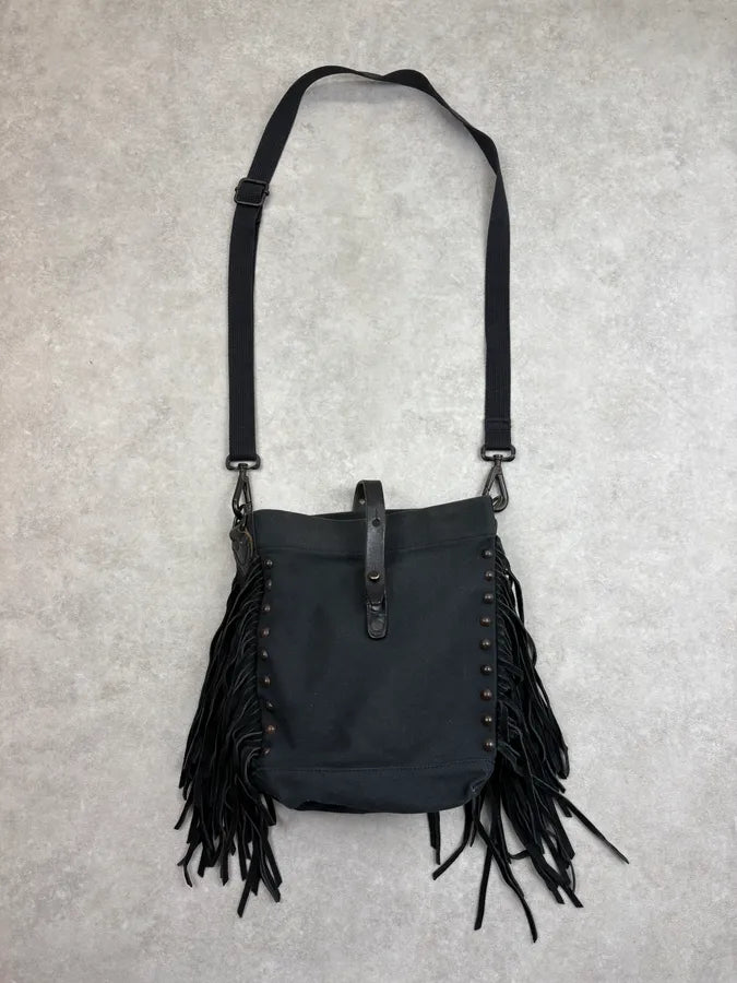 2010s Ralph Lauren Black Studded Fringe Shoulder Bag WdgOYeJ 0