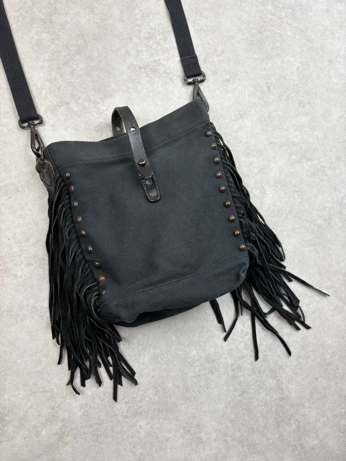 2010s Ralph Lauren Black Studded Fringe Shoulder Bag WdgOYeJ 4