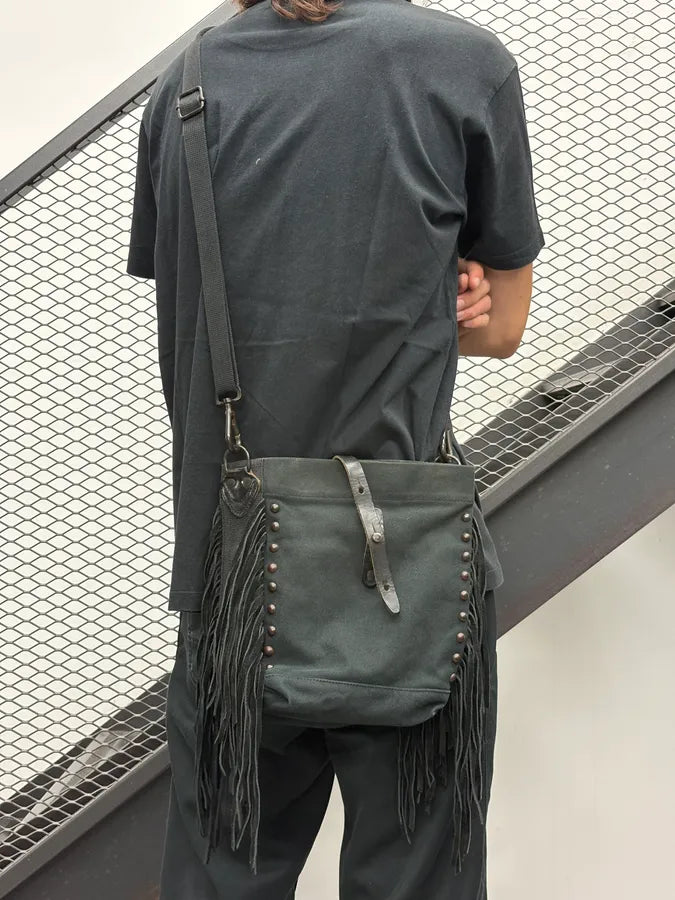 2010s Ralph Lauren Black Studded Fringe Shoulder Bag WdgOYeJ 2