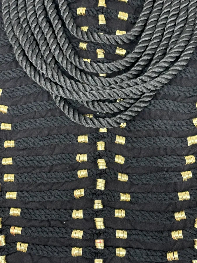 2015 Balmain H&M Black Gold-Stud Tank Top GsBOFPT 10